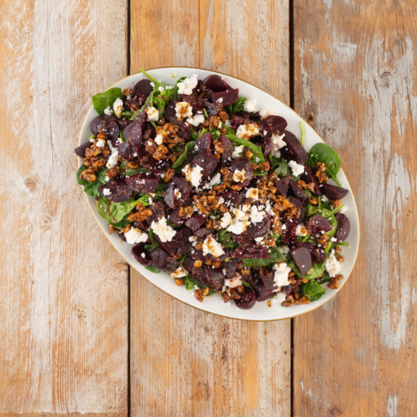 Beetroot and Crumbled Goats Cheese with Honey Mustard Dressing, topped with Balsamic Caramelised Walnuts - Image 3