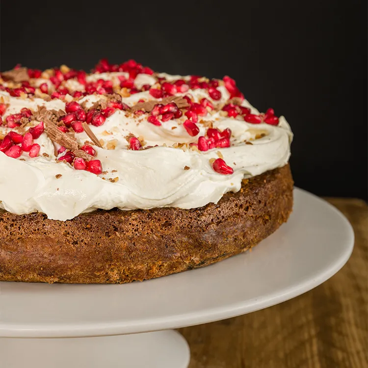 Hazelnut Chocolate and Pomegranate Cake