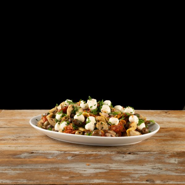 Anti Pasti with Olives , Sun Blushed Tomatoes, Mozzarella and Artichokes