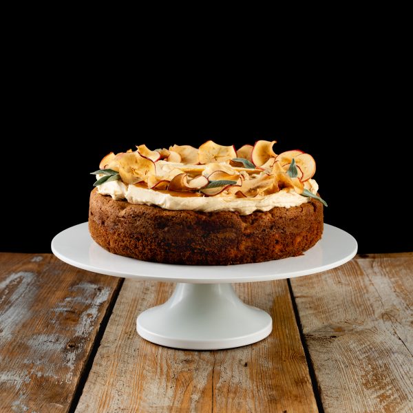Apple Cake with a Caramel Cream Cheese Topping