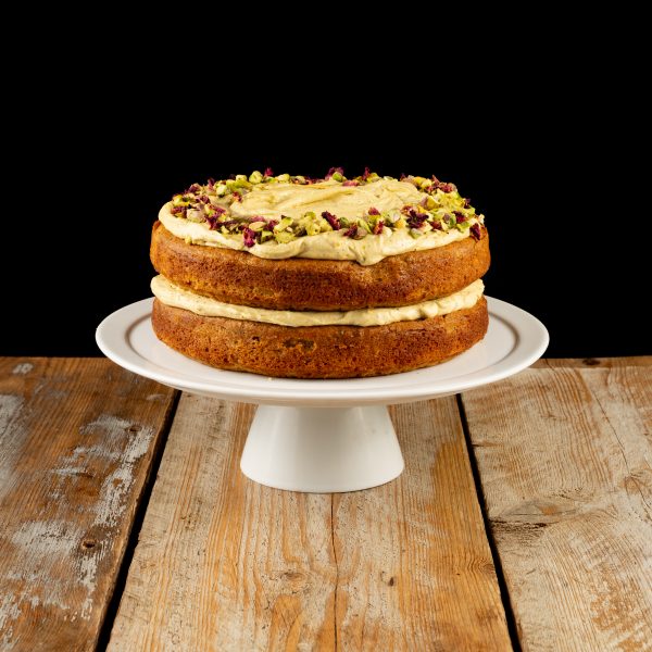 Pistachio Cake with a Whipped Pistachio Butter Icing